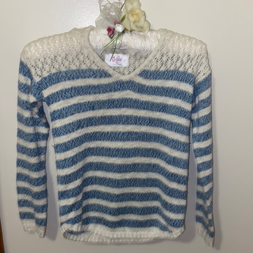 Girls Justice striped hooded sweater